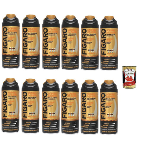 Figaro Argan Öl Bartschaum – für häufige Rasur – zarter und bequemer Bartschaum – 12x 400 ml italienisch Original