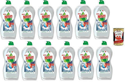 Nelsen Carboni Attivi Detersivo per Piatti - Geschirrspülmittel Aktivkohle - Entfettet gründlich und wirkt erfrischend auf das Geschirr 12x850 ml italienisch