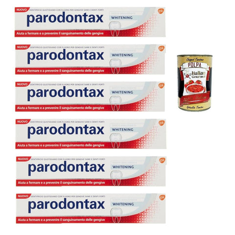 Parodontax Dentifricio Whitening, Zahnpasta für gesundes Zahnfleisch und starke Zähne 6x75ml Original italienisch
