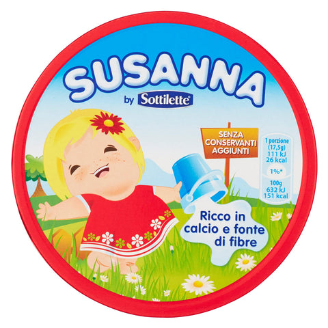 Kraft Susanna by Sottilette Formaggini streichfähiger Käse reich Kalzium geschmolzener Käse 8x17,5g Original italienisch Getränk
