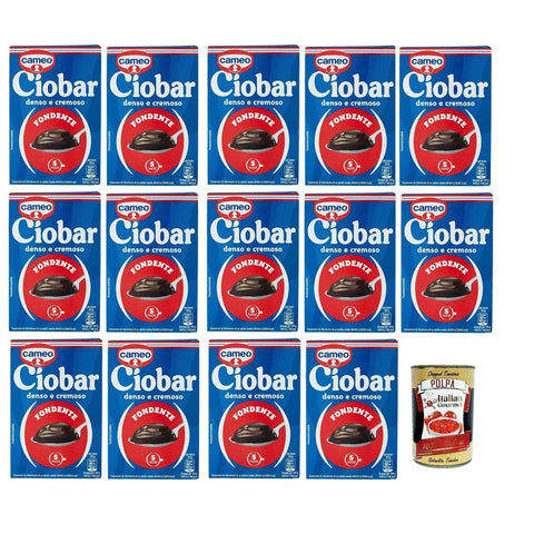 Cameo Ciobar Fondente, Pulver Zubereitung für Heiße Dunkle Schokolade Hot Chocolate 14x115 g-Packung, jede Packung enthält 5 Beutel à 23 g italienisch Original