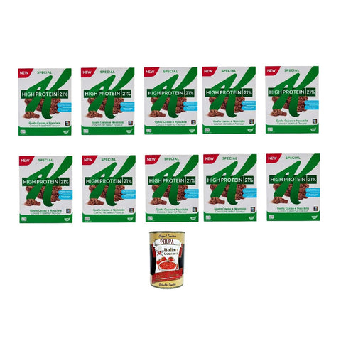 Kellogg's Special K High Protein Cacao e nocciola 320 gr, Hoher Proteingehalt 21% mit Kakao und Haselnussgeschmack 10x 320 g italienisch Original