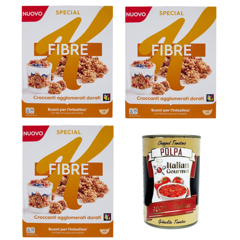 Special K High Fibre Knusprige goldene Agglomerate 3x 360 gr Kaltes Müsli italienisch Original