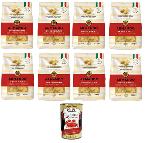 Italian Gourmet Kartoffelgerichte Armando Gnocchi di patate con patate fresche Kartoffelgnocchi mit frischen Kartoffeln 8x500gr + Italian Gourmet polpa 400g 8032804040014