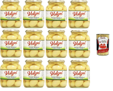 Italian Gourmet Kartoffeln & Knödel Valgri - Patate Novelle, Cotte al Vapore Kartoffeln, gedämpft - 12 x 680 g+ Italian Gourmet polpa 400g 8032804040014