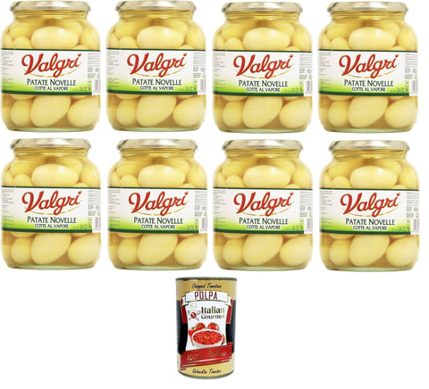 Italian Gourmet Kartoffeln & Knödel Valgri - Patate Novelle, Cotte al Vapore Kartoffeln, gedämpft - 8 x 680 g+ Italian Gourmet polpa 400g 8032804040014