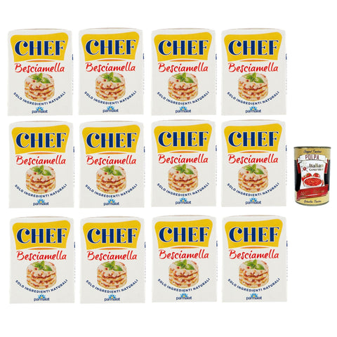 Parmalat Chef Besciamella Klassisches Bechamel Sauce zum Kochen natürliche Zutaten bereit zum Kochen 12x200ml Original italienisch
