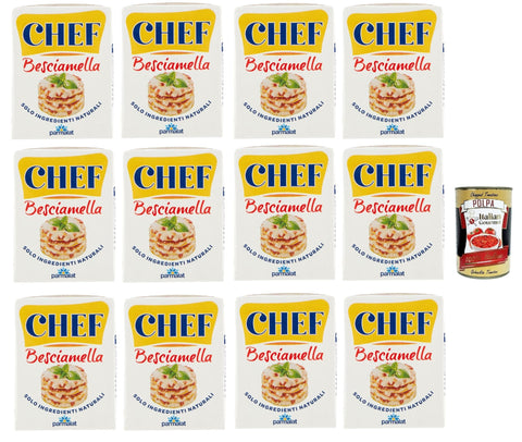 Parmalat Chef Besciamella Klassisches Bechamel Sauce zum Kochen natürliche Zutaten bereit zum Kochen 12x200ml Original italienisch