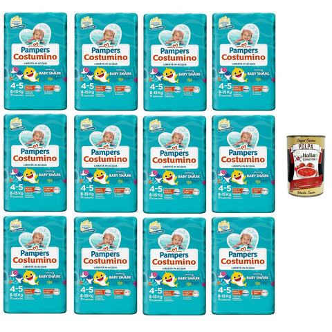 Pannolino Costumino Kostümwindel Freiheit im Wasser Packung mit 11 Kostümen 12x198 g italienisch Original Pastasauce + kostenlos polpa 400 g