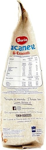 Italian Gourmet Kekse 12x Doria Bucaneve Biscotti ai 6 Cereali Kekse mit Hafer, Dinkel, Weizen, Reis, Buchweizen und Gerste 300g Beutel 8000605151710