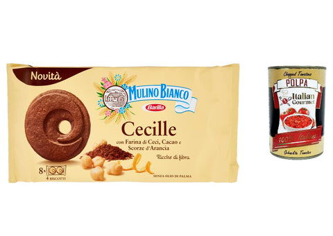 Mulino Bianco Cecille Kekse mit Kichererbsenmehl, Kakao und Orangenschale, 220 g italienisch Original