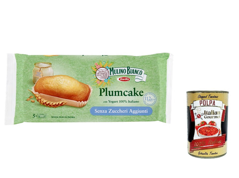 Italian Gourmet Kekse 12x Mulino Bianco Plumcake kuchen ohne Zuckerzusatz Snack italienischer Joghurt 5 Stück 155g + Italian gourmet polpa 400g 8076809574303