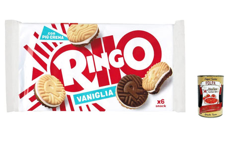 Italian Gourmet Kekse 12x Pavesi Ringo Vaniglia Vanille Kekse Biscuits Cookies 330g Familienpaket + Italian gourmet polpa 400g 8013355000450