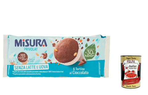Misura Tortine al Cioccolato Privolat Schokoladenkuchen ohne Milch und Eier 240 g Kekse italienisch Original