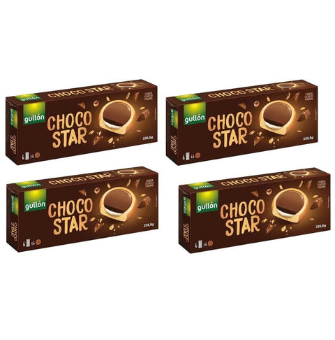 Italian Gourmet Kekse 4x MHD 25/11/2025 Gullon Choco Star Keks gefüllt mit Sahne und überzogen mit Milchschokolade 235,8gr 8032804040014