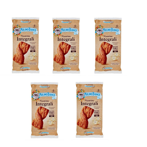 Italian Gourmet Kekse 5x MHD 04/11/2025 Mulino Bianco Nastrine Integrali Vollkorn Snack 100 % Vollkornmehl 6 Stück 240 g 8076809574693