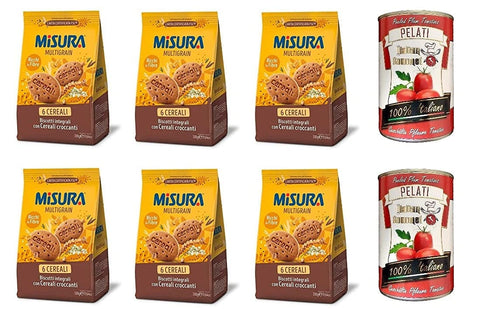 Misura Multigrain 6 cereali Vollkornkekse mit knusprigem Getreide 6 Getreide Kekse 6x330g Original italienisch