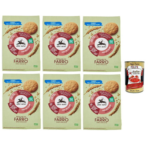 Alce Nero Frollini di Farro Dinkelkekse mit nativem Olivenöl extra 6x 300 g italienisch Original