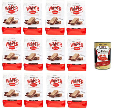 Italian Gourmet Kekse Cabrioni i waferini del signor cabrioni wafer cacao! Mr. Cabrionis Waffeln Kakaowaffeln! 12x400gr + Italian Gourmet polpa 400g 8032804040014