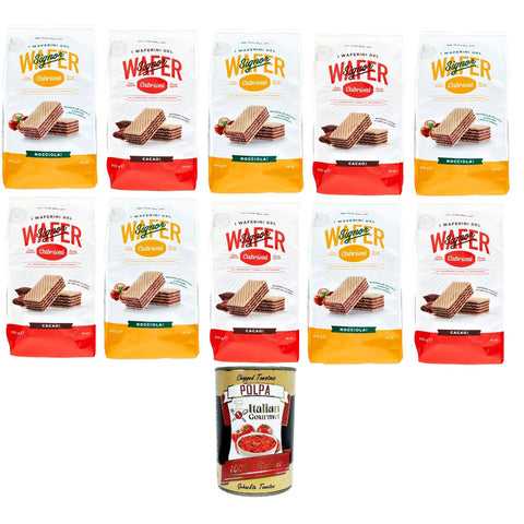 Cabrioni Testoaket i waferini del signor cabrioni wafer nocciola & Cacao! Cabrioni Mr. Cabrionis Waffeln Haselnuss und Kakaowaffeln!10x400 g italienisch Original