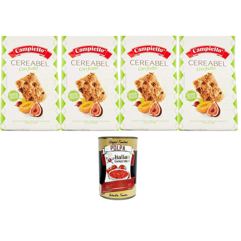 Campiello Cereabel biscotti frollini ai cereali con frutta senza olio di palma Cereabel Müsli Mürbteigkekse mit Früchten ohne Palmöl 4x220 gr italienisch Original