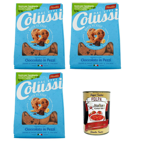 Colussi Biscotti Frollino con Cioccolato in Pezzi Butterkekse mit Schokoladenstückchen Kekse Biscuits 3x500 g italienisch Original