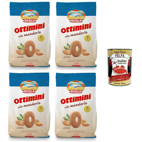 Divella Ottimini alle Mandorle mit Mandeln 4x350 gr Kekse italienisch Original