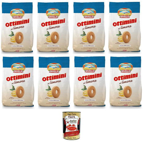 Divella Ottimini biscotti al Limone Zitronenkekse 8x400g Original italienisch