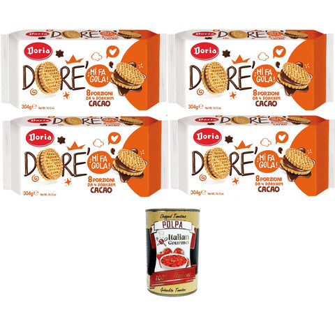 Doria Dorè Doricrem Gusto Cacao Dorè Doricrem Kakaogeschmack packung mit 4x304g Original italienisch Kekse