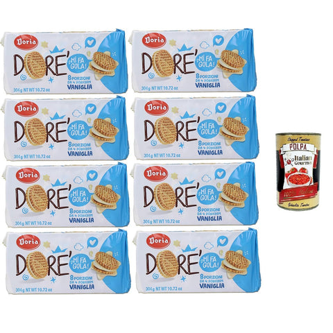 Doria - Doria - Dorè Doricrem Gusto Vaniglia confezione da 8 porzioni Dorè Doricrem Vanillegeschmack Packung mit 8 Portionen 8x304 g italienisch Original