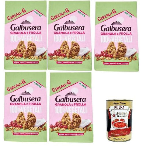 Galbusera Cereali G Granola e Frolla 100% Vegetali Avena, Cereals G Granola und Shortbread 100% pflanzlicher Hafer 5x280g Original italienisch Kekse