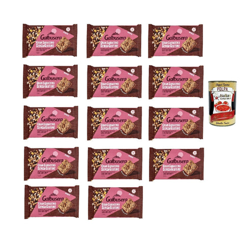 Italian Gourmet Kekse Galbusera Gran Saraceno Senza Glutine con Gocce di Cioccolato 260g, Glutenfreie Chocolate Chip Cookies 14x 260 g (6 Einzelportionen) + Italian Gourmet polpa 400g 8032804040014