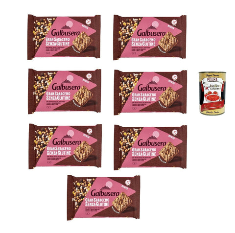 Italian Gourmet Kekse Galbusera Gran Saraceno Senza Glutine con Gocce di Cioccolato 260g, Glutenfreie Chocolate Chip Cookies 7x 260 g (6 Einzelportionen) + Italian Gourmet polpa 400g 8032804040014