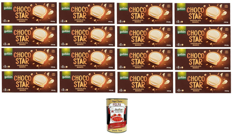 Italian Gourmet Kekse Gullon Choco Star Mit Sahne gefüllter und mit weißer Schokolade überzogener Keks 16x 235,8gr+ Italian Gourmet polpa 400g 8032804040014