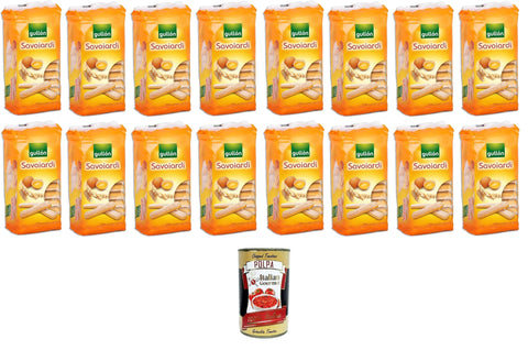 Italian Gourmet Kekse Gullon Savoiardi Biscotti all'Uovo Savoiardi Eierkekse 16x300g+ Italian Gourmet polpa 400g 8032804040014