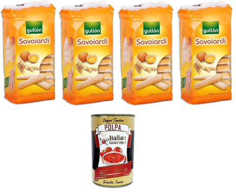 Italian Gourmet Kekse Gullon Savoiardi Biscotti all'Uovo Savoiardi Eierkekse 4x300g+ Italian Gourmet polpa 400g 8032804040014