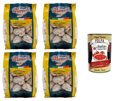 Maresca- Naspro di Castellammare all’Anice Aniskekse 4x200 g italienisch Original Pastasauce + gratis Polpa di Pomodoro 400 g