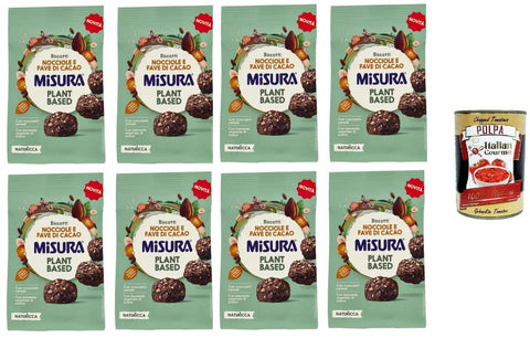 Misura Naturìcca Biscotti Nocciole e Fave di Cacao Plant Based Kekse Haselnüsse und Kakaobohnen auf pflanzlicher Basis 8x260 g italienisch Original
