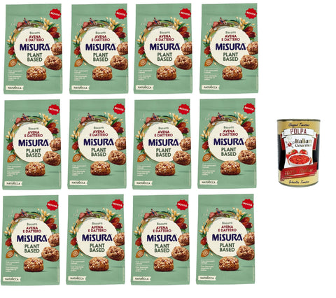 Italian Gourmet Kekse Misura, Naturìcca Plant Based biscotti avena e dattero,Naturìcca Plant Based Hafer- und Dattelkekse 12x 260 g+Italian Gourmet polpa 400g 8032804040014
