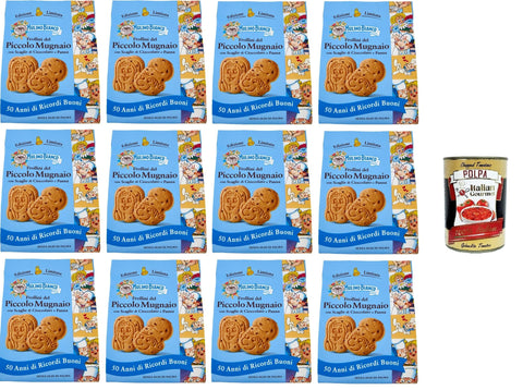 Mulino Bianco Frollini del Piccolo Mugnaio con scaglie di cioccolato e panna Piccolo Miller Kekse mit Schokoladenflocken 12x300g Original italienisch