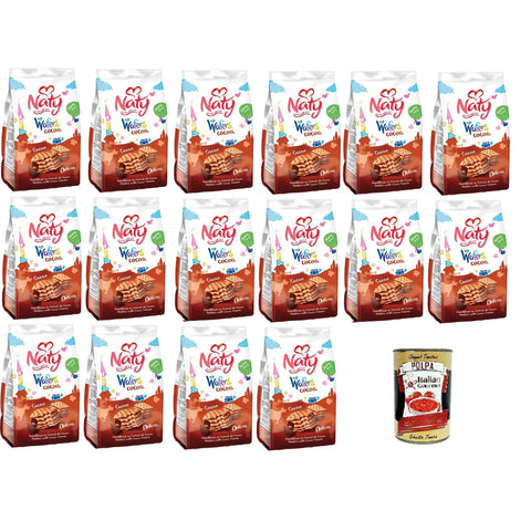 Naty Waferkekse mit Kakaocreme, Kakao, 16x75 gr italienisch Original