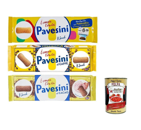 Pavesi Pavesini Mix mit klassischen Snacks, mit Kaffee und Kakao [3 Packungen] 1x200g Original italienisch Kekse
