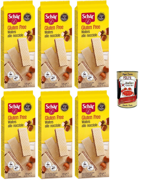 Italian Gourmet Kekse Schar Wafer alle nocciole Haselnusswaffel 6x125 g+ Italian Gourmet polpa 400g 8032804040014