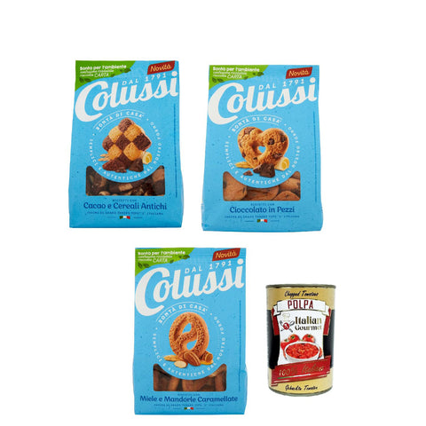 Colussi Testpaket Biscotti Kekse mit Kakao und antikem Getreide Biscuits cookies 1 Stk Original italienisch
