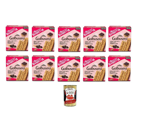 Italian Gourmet Kekse, Zwieback & Chips 10x Galbusera Biscobarretta cereali e cioccolato fondente, Riegel Kekse Müsli und dunkle Schokolade 230g + Italian Gourmet polpa 400g 8032804040014