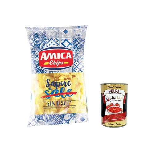 Amica Chips Patatine Sapori di Sale 175 g, Kartoffelchips 50% des Salzes Kekse, Zwieback & Chips italienisch Original