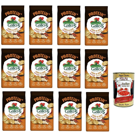 Riso Gallo Chips Hot Spicy, con Riso Rosso,Snack mit Vollkorn Rotem Reis und spicy Geschmack, 12x 40 g Beutel italienisch Original