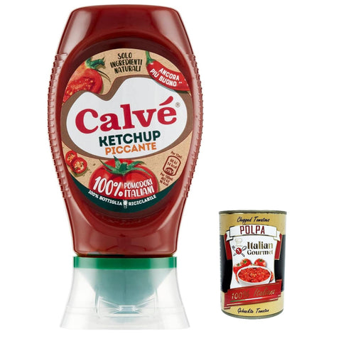 Calvé Ketchup Piccante Top Down da 250 ml Würziger Ketchup italienisch Original
