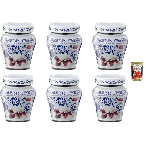 Fabbri Amarena Kirschen in Sirup, 230 g, 6er Pack, Dekorative Keramikgläser italienisch Original