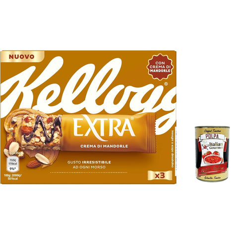 Extra Barretta con Arachidi Mandorle e Creme di Mandorla mit Erdnüssen Mandeln und Mandelcremes 105 g 12x italienisch Original Pastasauce + kostenlos polpa 400 g
